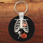 Skeleton Baby Halloween zwangerschapskostuum Sleutelhanger (Voorkant)