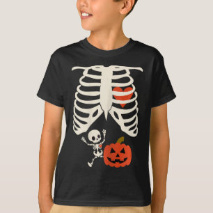 Skeleton Baby Halloween zwangerschapskostuum T-shirt