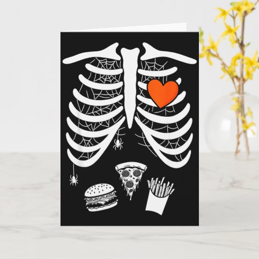 Skeleton Baby Pregnant Xray Rib Cage For Fall Hall Kaart (Gele Bloem)