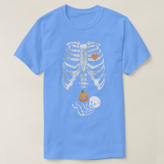 Skeleton Baby Pregnant Xray Rib Cage for Fall Hall T-shirt (Design voorkant)