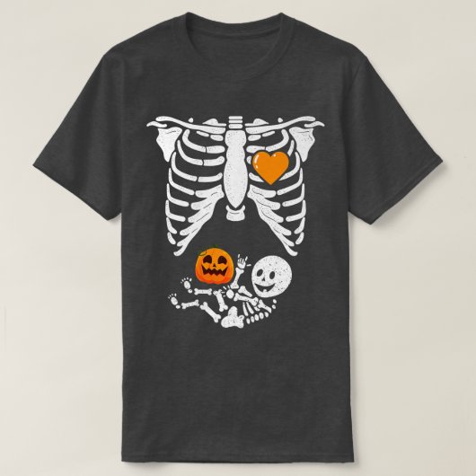 Skeleton Baby Pregnant Xray Rib Cage for Fall Hall T-shirt (Design voorkant)
