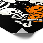 Skeleton Baby Twins Halloween Pregnancy Announceme Poster (Hoek)
