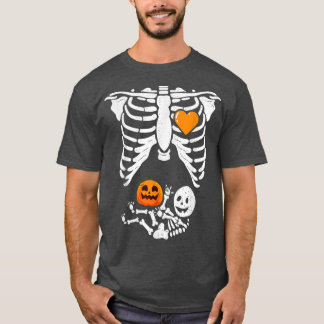 Skeleton Baby Zwangere röntgenribkooi voor Herfst  T-shirt