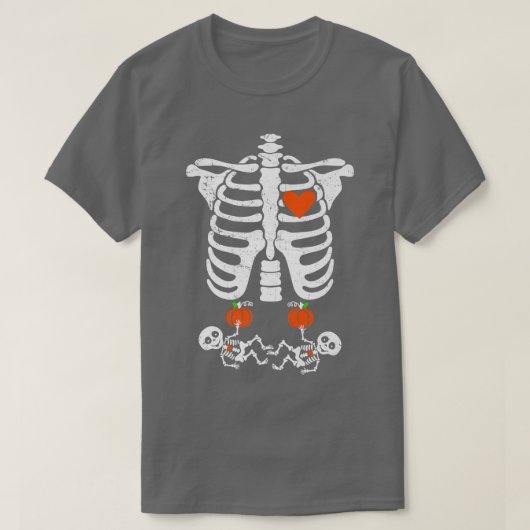 Skeleton Baby Zwangere röntgenribkooi voor Herfst T-shirt (Design voorkant)