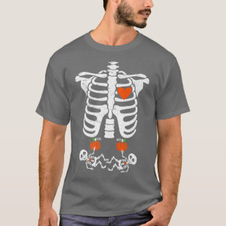 Skeleton Baby Zwangere röntgenribkooi voor Herfst  T-shirt