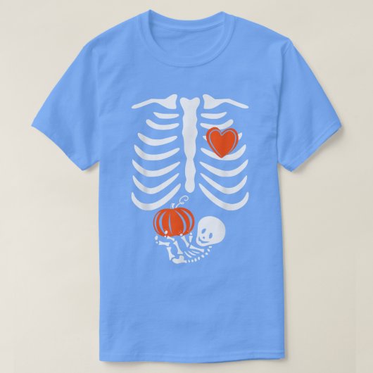 Skeleton Baby Zwangere röntgenribkooien Halloween  T-shirt (Design voorkant)