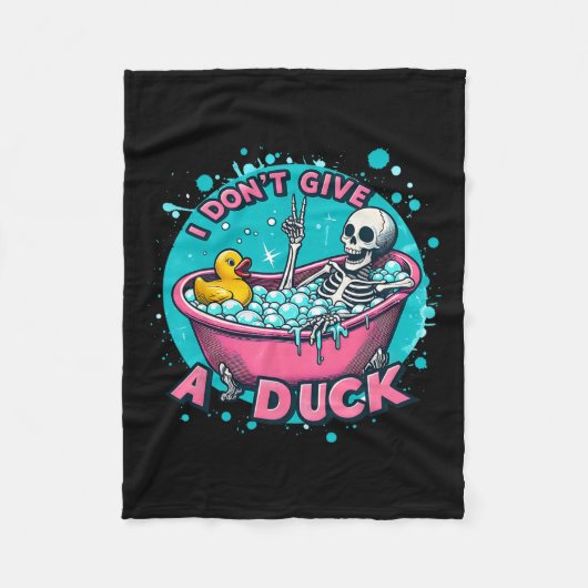 Skeleton Bad Humor Rubber Eend Funny Halloween Fleece Deken (Voorkant)
