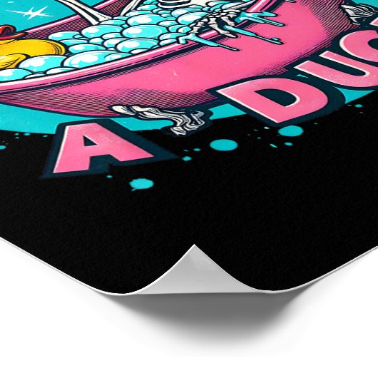 Skeleton Bad Humor Rubber Eend Funny Halloween Poster (Hoek)