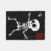 Skeleton Badminton Halloween Smash Shuttle Easy Co Fleece Deken (Voorkant (Horizontaal))
