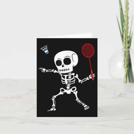 Skeleton Badminton Halloween Smash Shuttle Easy Co Kaart (Voorkant)
