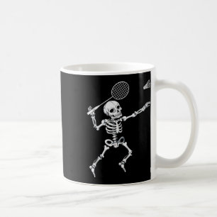 Skeleton Badminton Shirt Halloween Smash Shuttle Koffiemok
