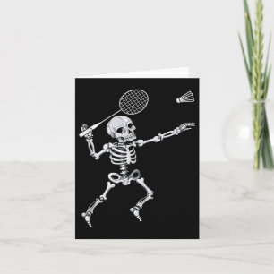 Skeleton Badminton Smash Shuttle Halloween Kaart