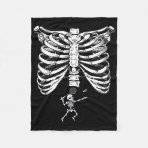 Skeleton Badminton Zwangerschap Halloween Smash Sh Fleece Deken