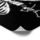 Skeleton Badminton Zwangerschap Halloween Smash Sh Poster (Hoek)