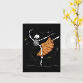 Skeleton Ballerina Ballet Dans Halloween Kaart (Gele Bloem)