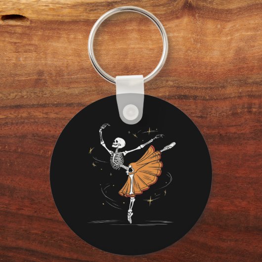 Skeleton Ballerina Ballet Dans Halloween Sleutelhanger (Voorkant)