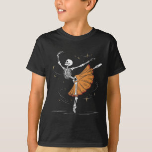 Skeleton Ballerina Ballet Dans Halloween T-shirt
