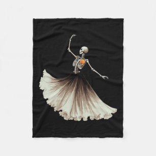 Skeleton Ballerina Ballet Dans Halloween Vrouwen G Fleece Deken