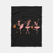 Skeleton Ballerina Halloween Jack O Lantern Dancer Fleece Deken (Voorkant)
