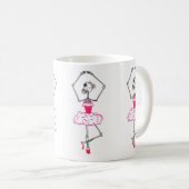 Skeleton Ballerina in Roze Tutu Ballet Dancer Koffiemok (Voorkant rechts)
