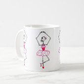Skeleton Ballerina in Roze Tutu Ballet Dancer Koffiemok (Voorkant links)
