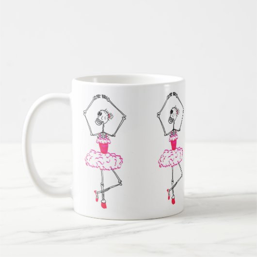 Skeleton Ballerina in Roze Tutu Ballet Dancer Koffiemok (Links)
