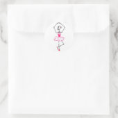 Skeleton Ballerina in Roze Tutu Ballet Dancer Ronde Sticker (Tas)