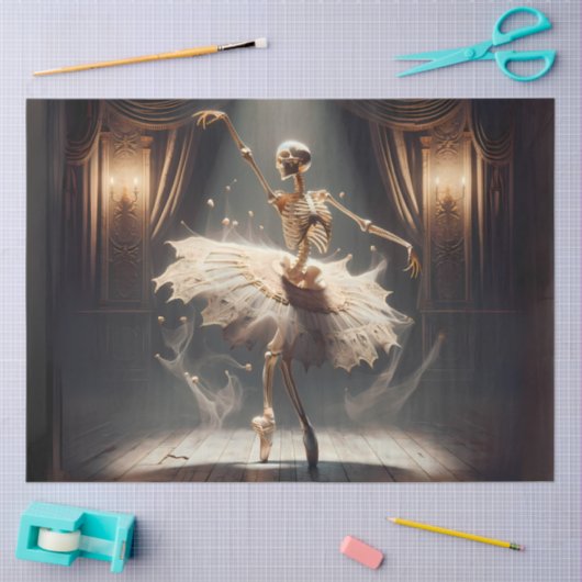 Skeleton Ballerina op het podium - Gothic Ballet Tissuepapier (Craft)