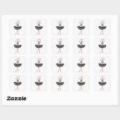 Skeleton Ballerina - Spooky Grace Ontmoet Gothic Vierkante Sticker (Vel)