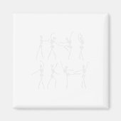 Skeleton Ballerinas Ballet Dance Cute Halloween Co Magneet (Voorkant)