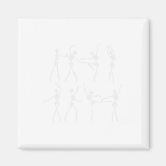 Skeleton Ballerinas Ballet Dance Cute Halloween Co Magneet (Voorkant)