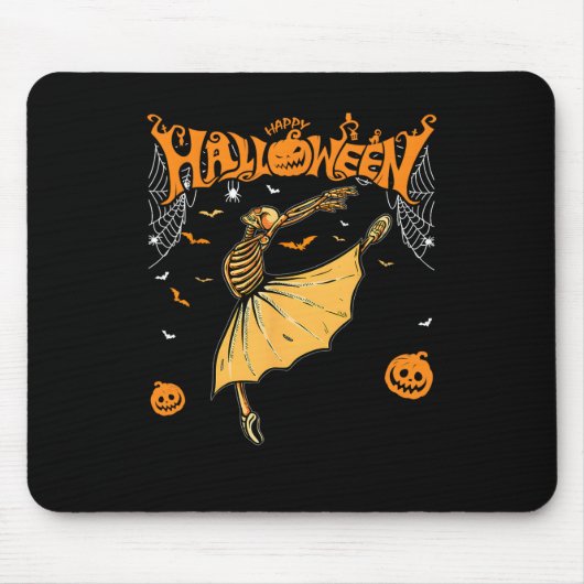 Skeleton Ballerinas Ballet Dance Cute Halloween Co Muismat (Voorkant)