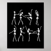 Skeleton Ballerinas Ballet Dance Cute Halloween Co Poster (Voorkant)