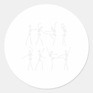 Skeleton Ballerinas Ballet Dance Cute Halloween Co Ronde Sticker