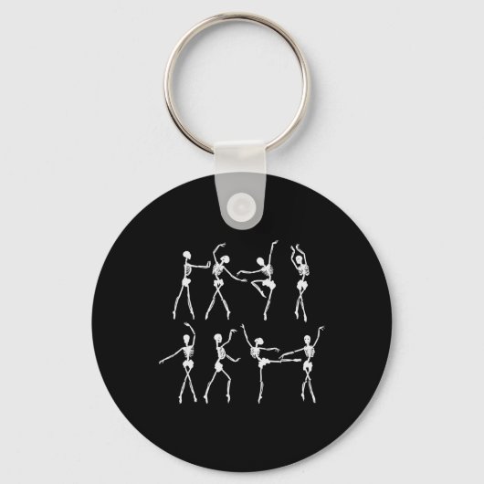 Skeleton Ballerinas Ballet Dance Cute Halloween Co Sleutelhanger (Voorkant)