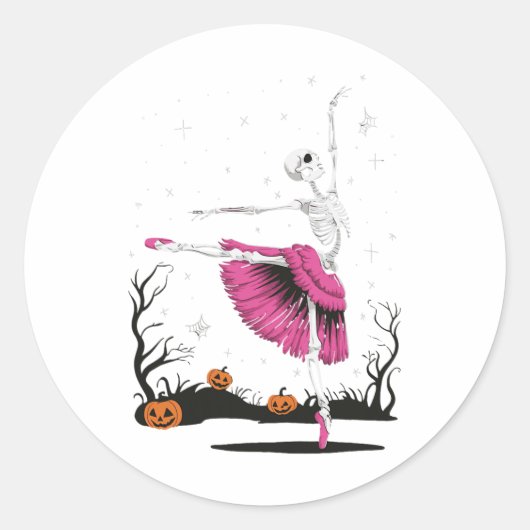 Skeleton Ballet 1 Ronde Sticker (Voorkant)