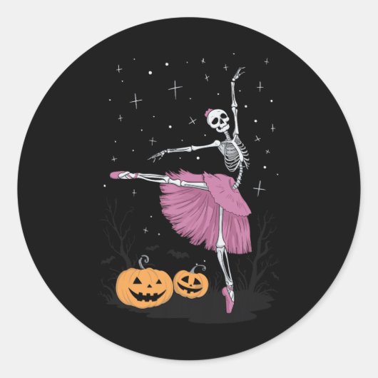 Skeleton Ballet 4 Ronde Sticker (Voorkant)