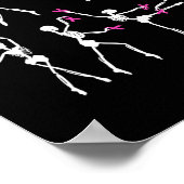 Skeleton Ballet Dance Pink Ribbon Borstkanker AW Poster (Hoek)