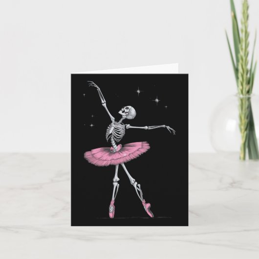 Skeleton Ballet Halloween Kostuum Funny Skull Kaart (Voorkant)