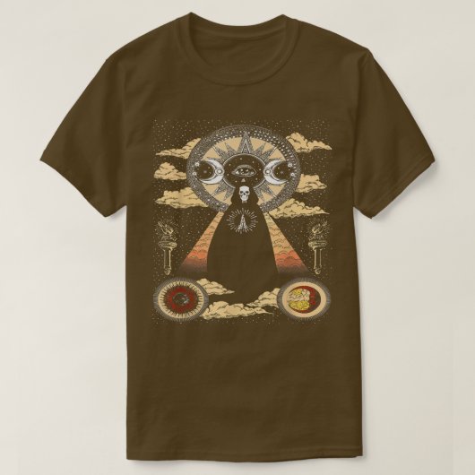 Skeleton Baphomet Satan Sigil of Baphomet Satan Go T-shirt (Design voorkant)