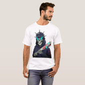 Skeleton Baseball Bat Art - Spooky Sports Print T-shirt (Voorkant volledig)