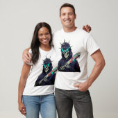 Skeleton Baseball Bat Art - Spooky Sports Print T-shirt (Unisex)