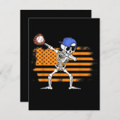 Skeleton Baseball Funny Halloween Kaart (Voorkant / Achterkant)