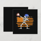 Skeleton Baseball Funny Halloween Kaart (Voorkant / Achterkant)