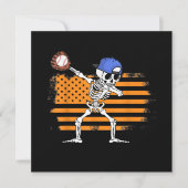 Skeleton Baseball Funny Halloween Kaart (Voorkant)