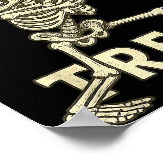 Skeleton Baseball Halloween Costume Funny Men Boys Poster (Hoek)