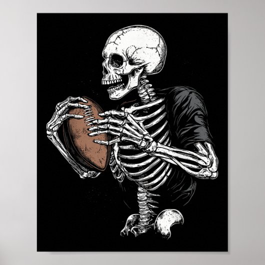 Skeleton Baseball Halloween Kostuum Funny Mannen B Poster (Voorkant)