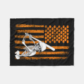 Skeleton Baseball Player Fan Skeleton Halloween Ba Fleece Deken (Voorkant (Horizontaal))