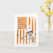 Skeleton Baseball Player Fan Skeleton Halloween Ba Kaart (Gele Bloem)