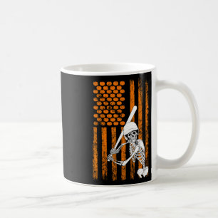 Skeleton Baseball Player Fan Skeleton Halloween Ba Koffiemok